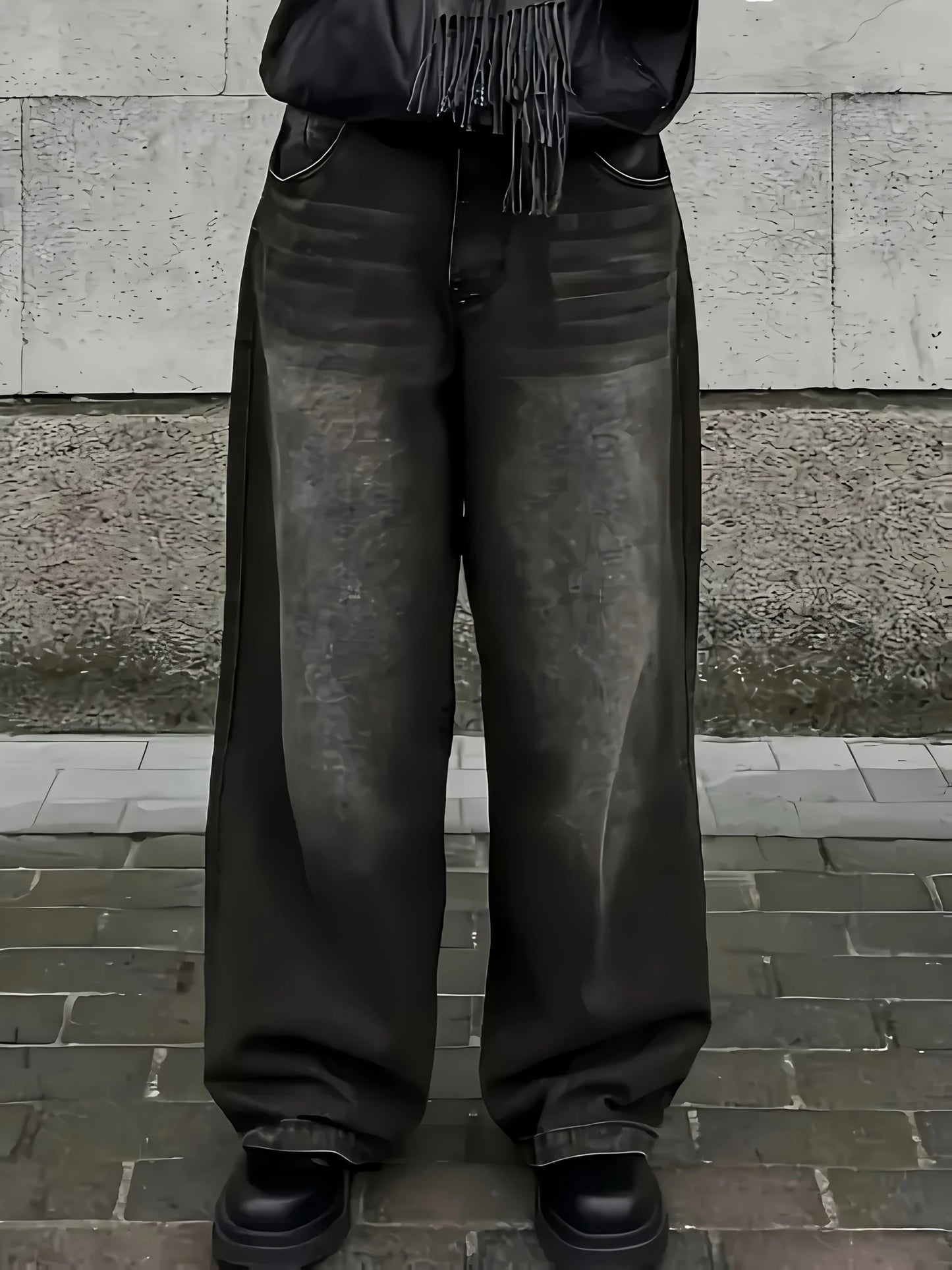 Herren Baggy Jeans Bequemer Schnitt Vintage Look