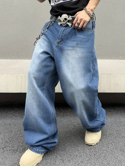 Herren Baggy Jeans Bequemer Schnitt Vintage Look