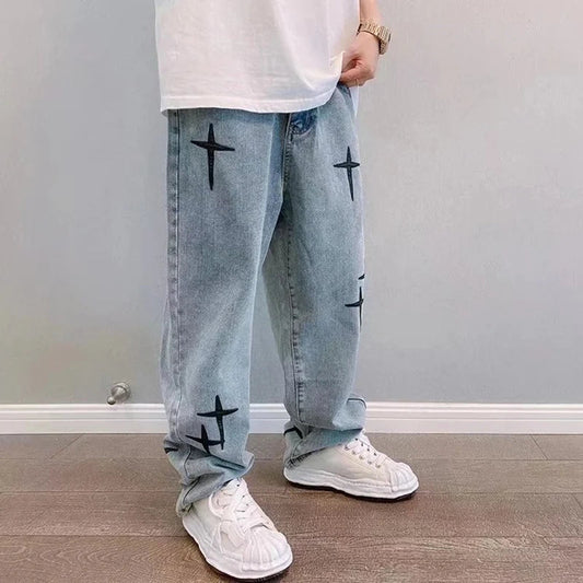 Herren Baggy Jeans Lässiger Stil Blau - Norvielle