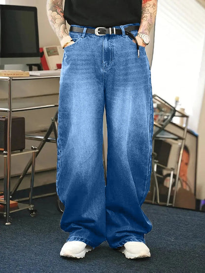 Herren Baggy Jeans Lockerer Schnitt Vintage Look