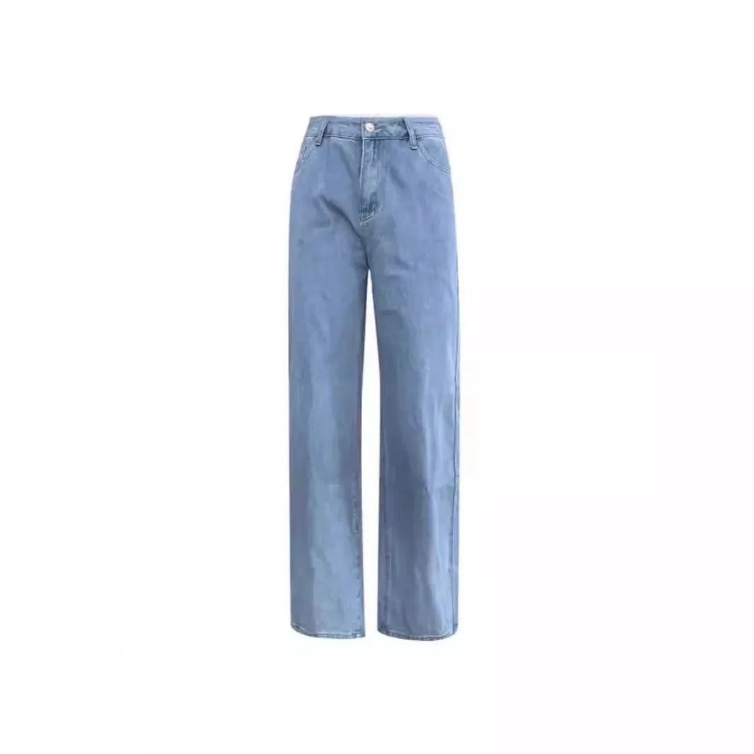 Norvielle Damen Retro Baggy Jeans Mid Rise Komfort Fit - Norvielle