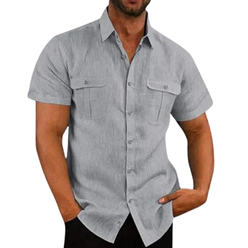 Damen Leinenbluse Kurzärmelig Bali - Norvielle