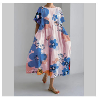 Baumwoll-Look Kleid mit 3D-Druck von Elarova
