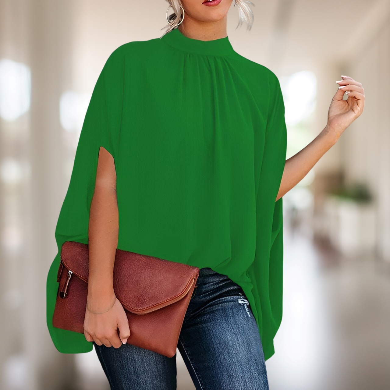 Damenbluse Elegantes Design Feminin Weiß