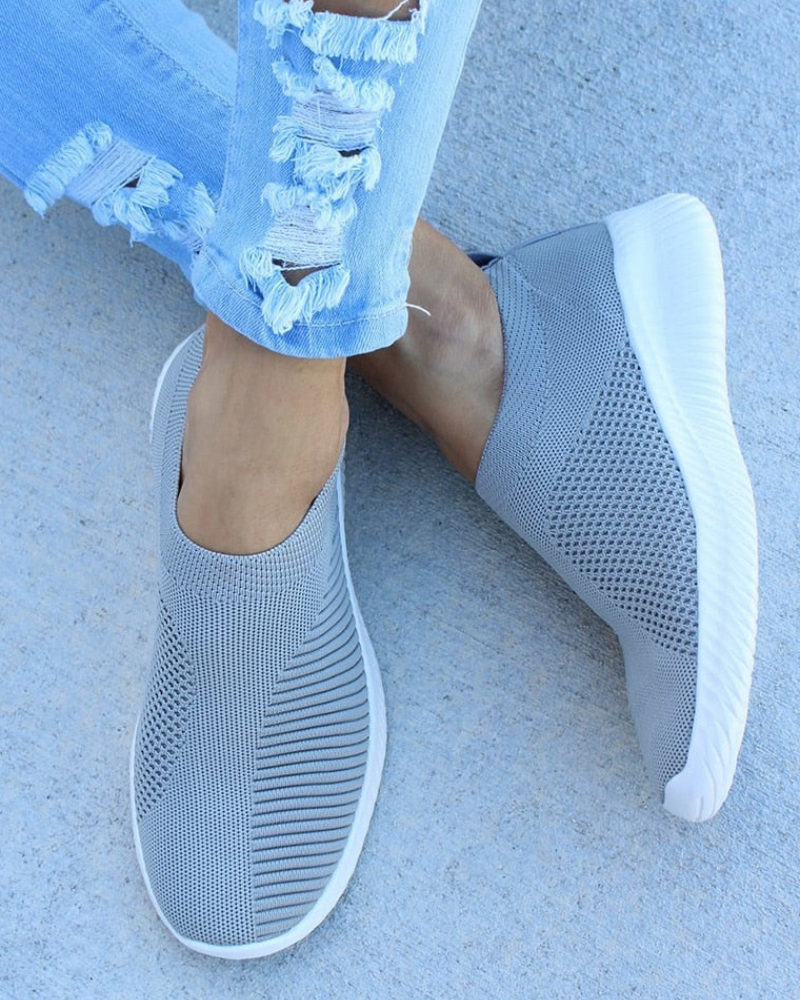 Damen Slip-On Sneaker Mesh Komfortschuhe