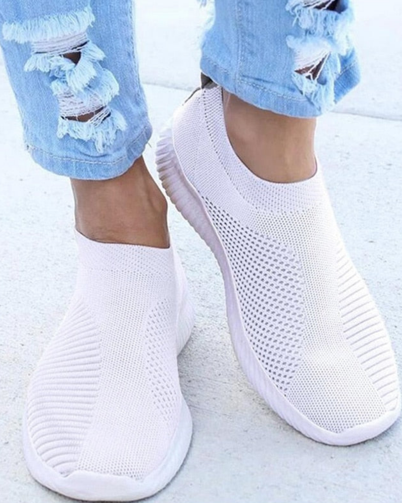 Damen Slip-On Sneaker Mesh Komfortschuhe