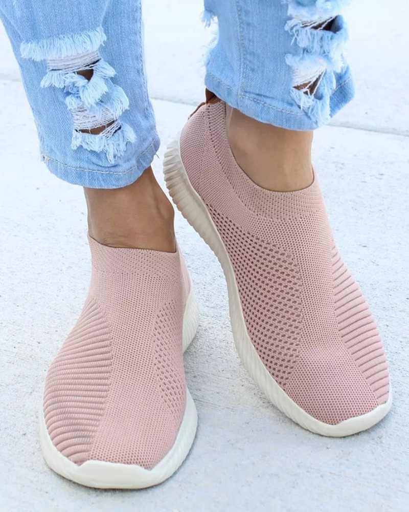 Damen Slip-On Sneaker Mesh Komfortschuhe
