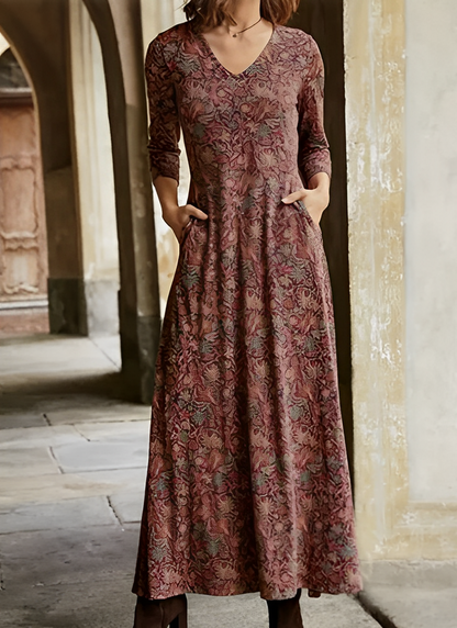 Norvielle Damen Retro-Kleid Lang