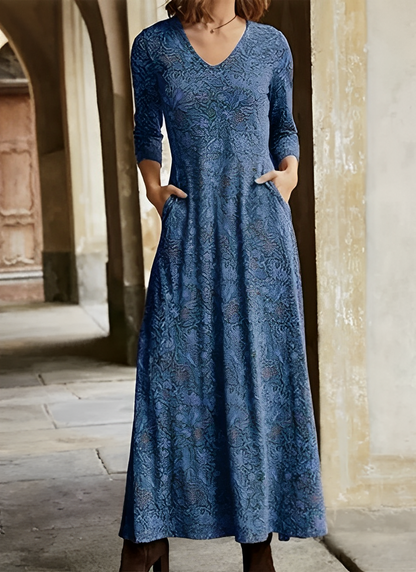 Norvielle Damen Retro-Kleid Lang