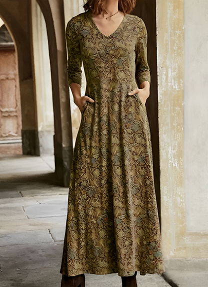 Norvielle Damen Retro-Kleid Lang