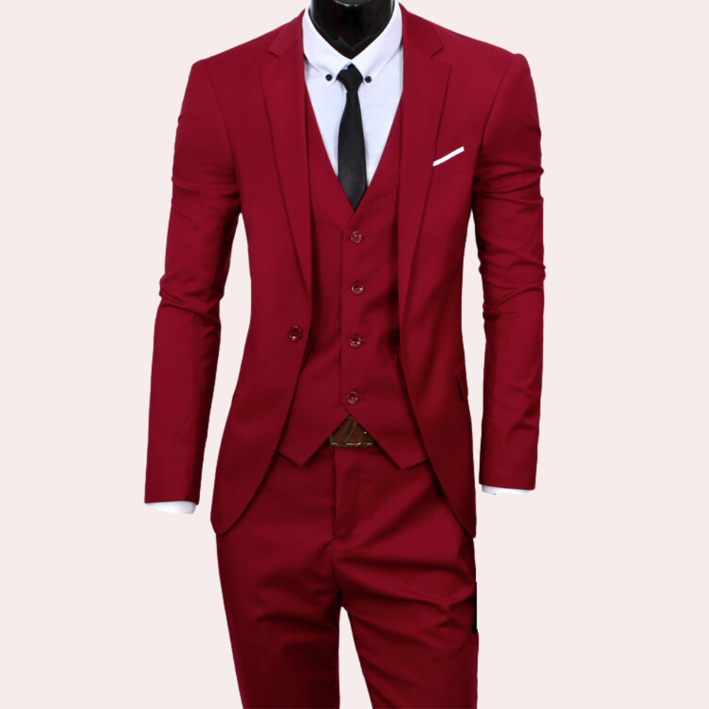 Herren Anzug Schlank Dreiteiliger Anzugset