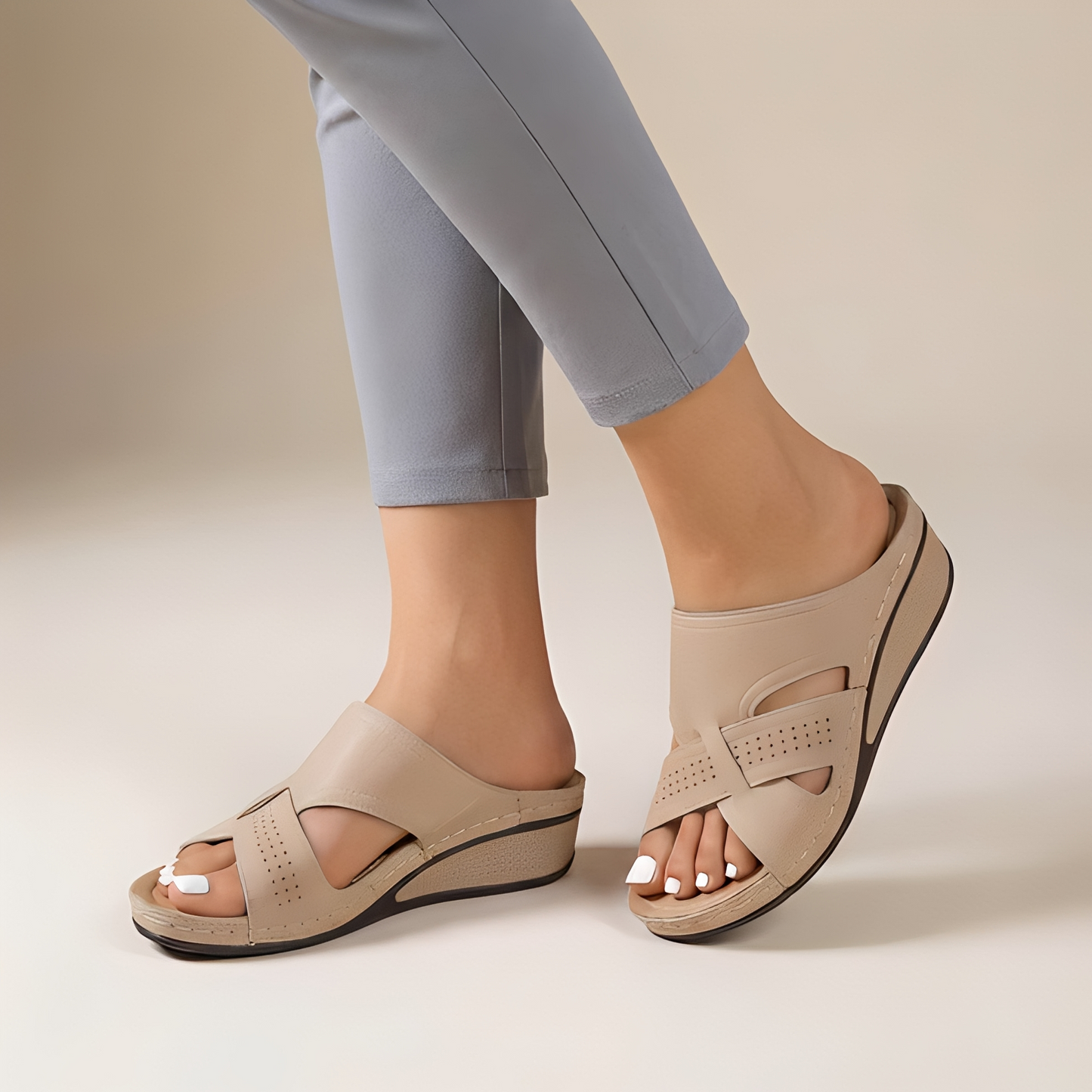 Damen Sandalen Riemen Offene Spitze - Norvielle