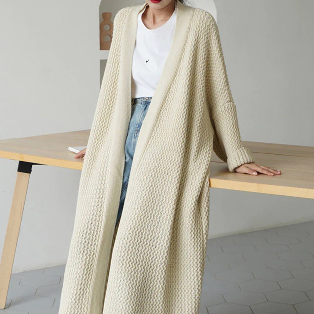 Damen Cardigan Grobgestrickt Weit Offen