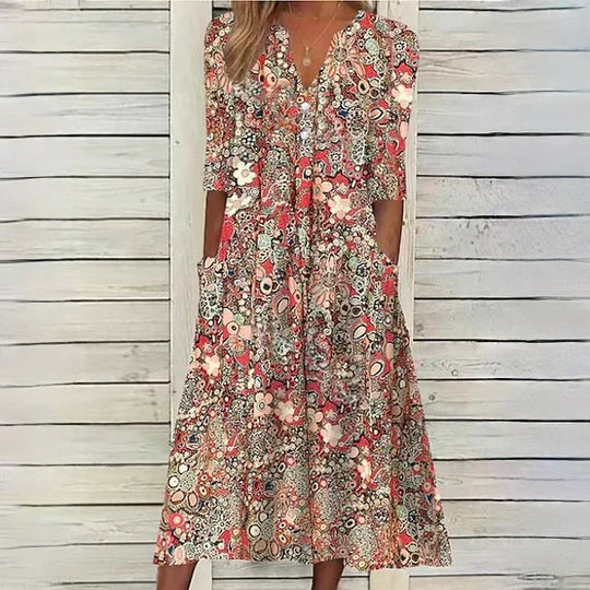 Damen Blumen-Midikleid Hannah - Norvielle
