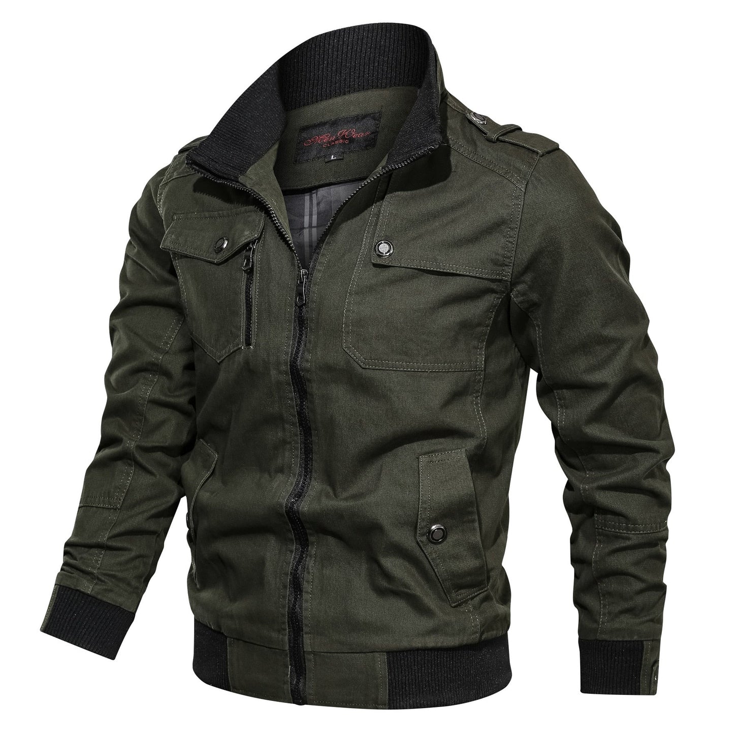 Herren Übergangsjacke Stehkragen Stilvoll Beige - Norvielle