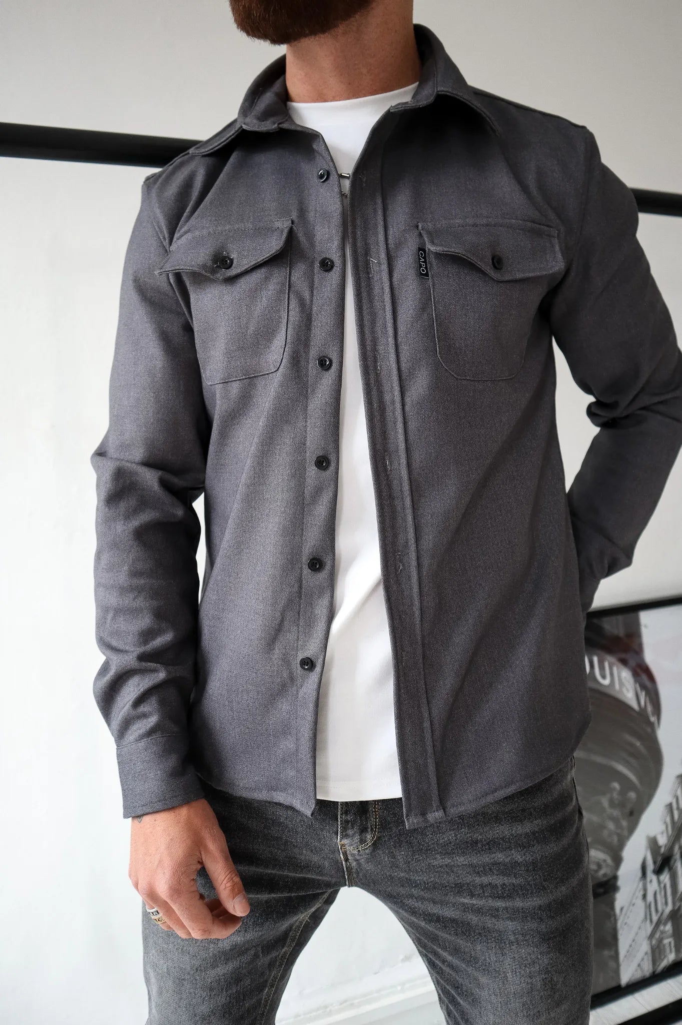 Herren Freizeithemdjacke Overshirt Alltag Freizeit