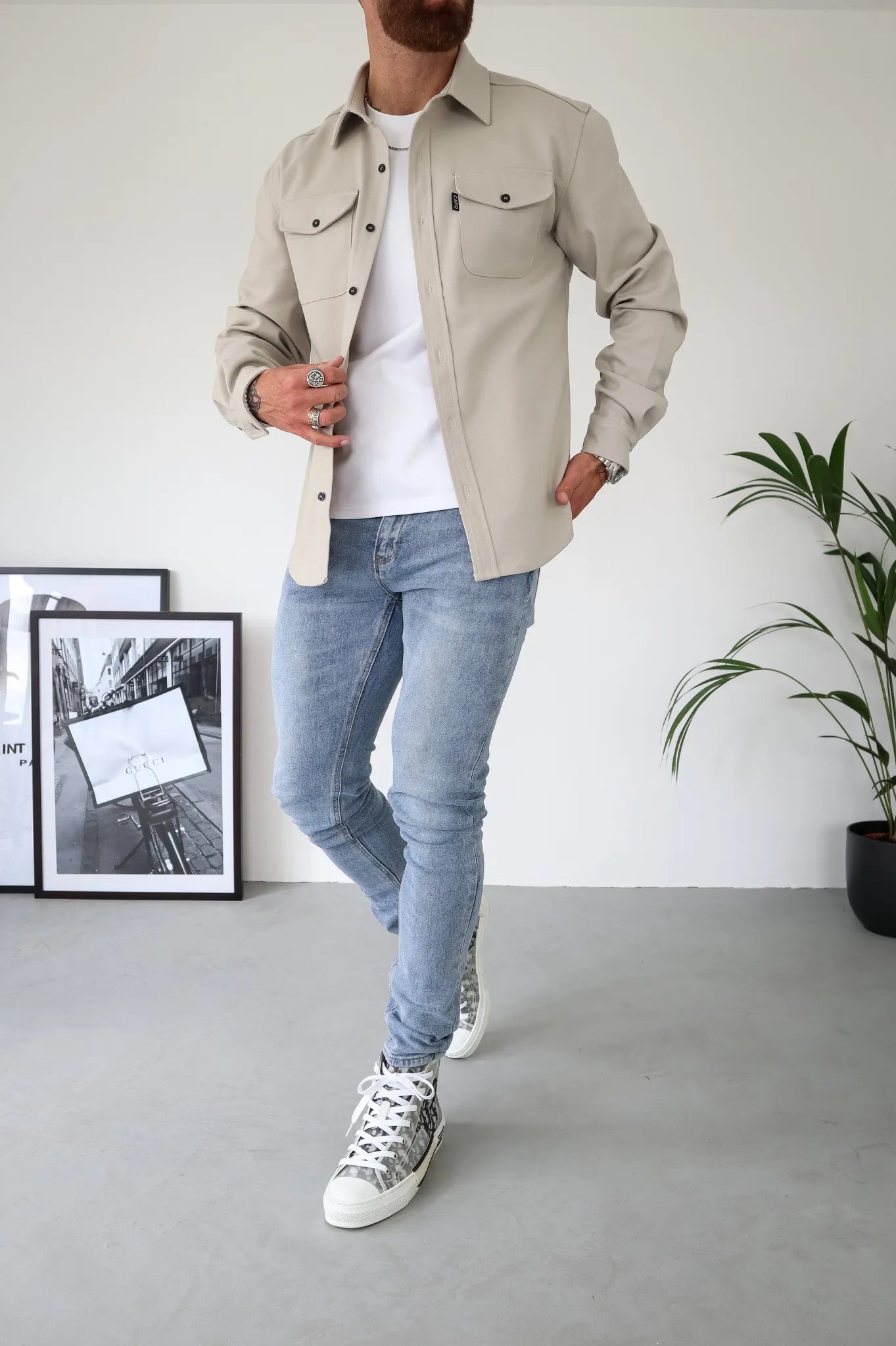 Herren Freizeithemdjacke Overshirt Alltag Freizeit