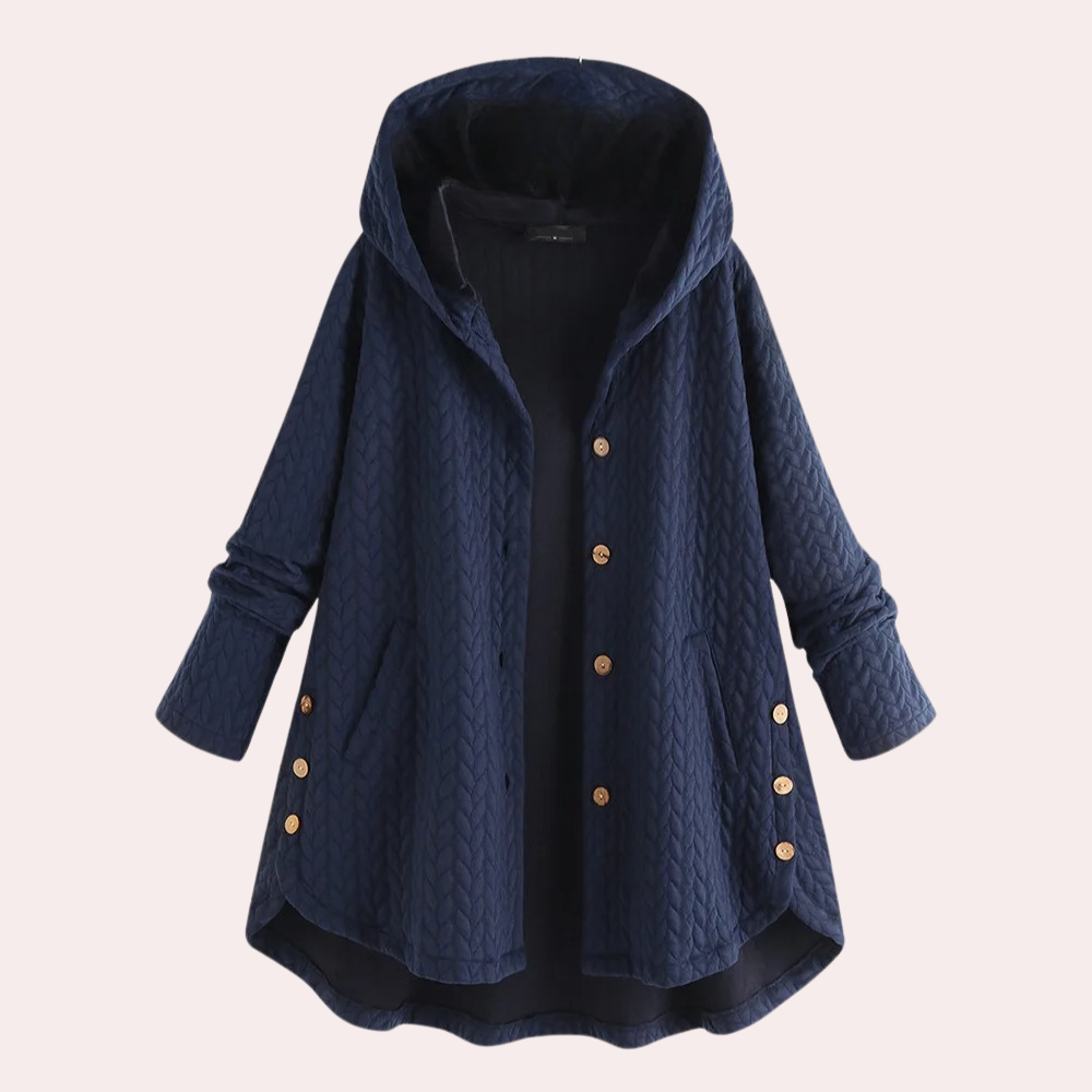 Damen Winterjacke mit Kapuze und Knöpfen