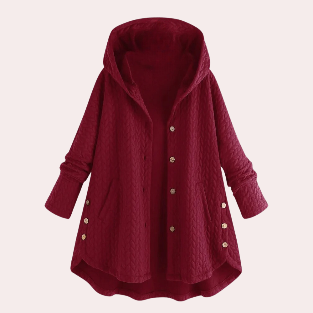 Damen Winterjacke mit Kapuze und Knöpfen