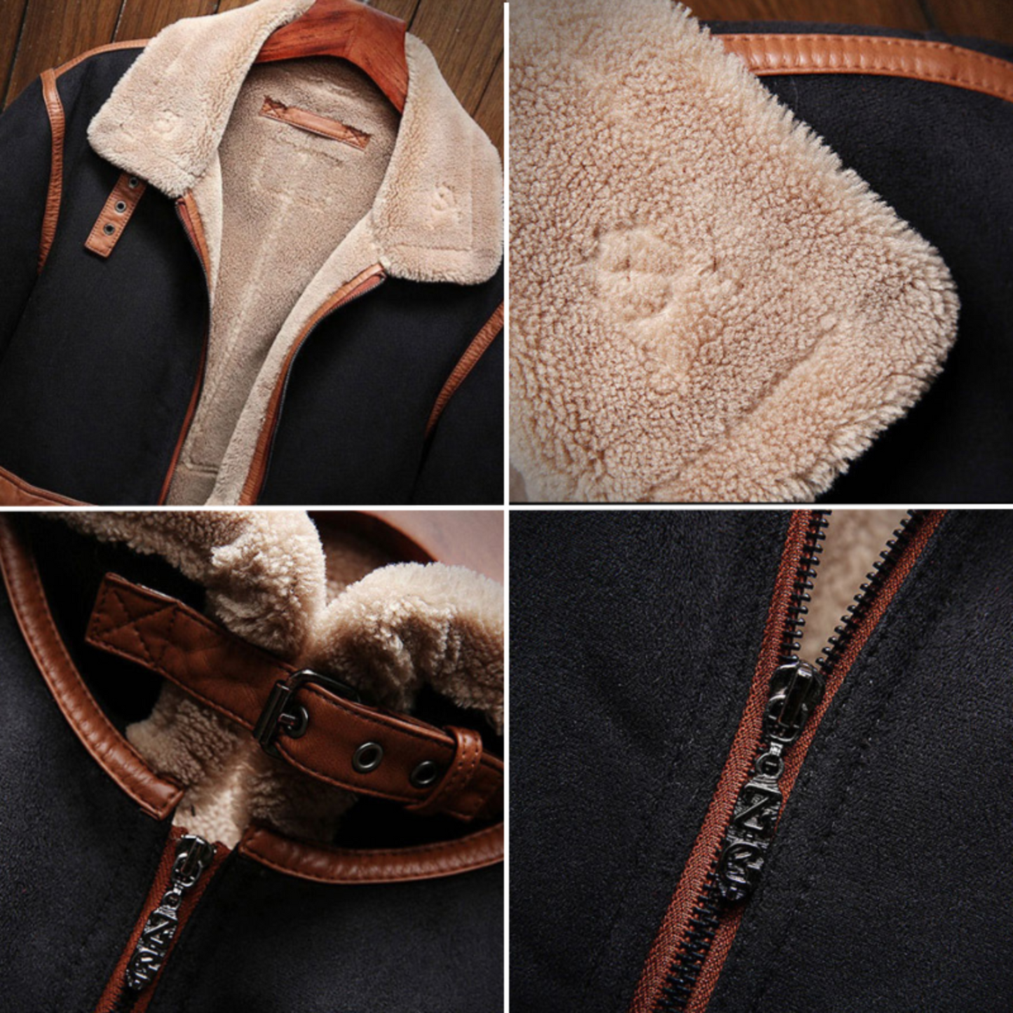 Herren Winterjacke Reverskragen Fleece-Futter