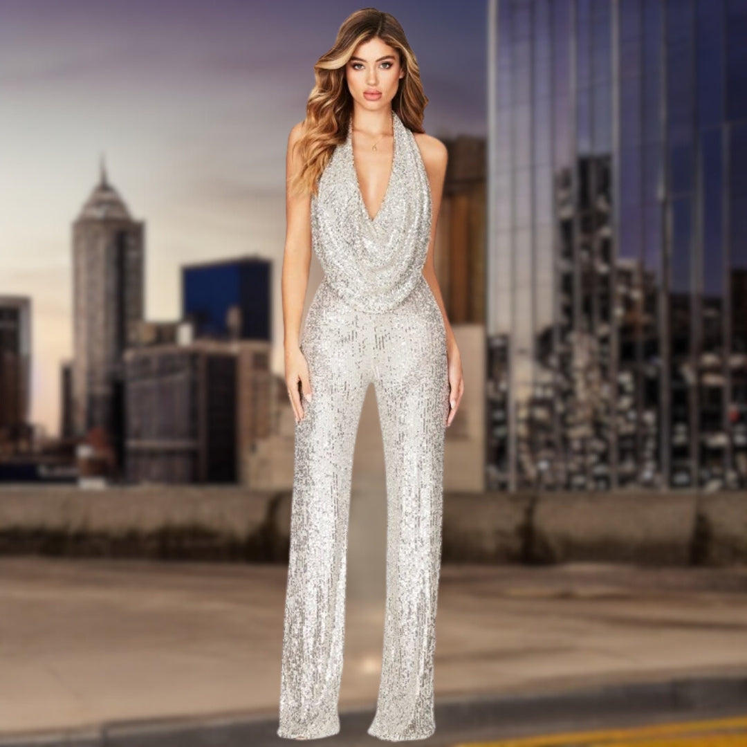 Norvielle Damen Jumpsuit Pailletten