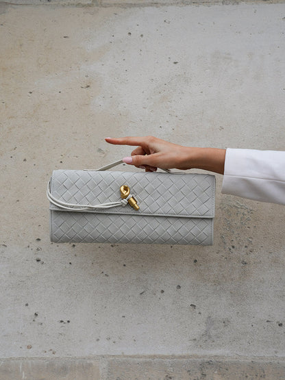 Geflochtene Damen Clutch aus Kunstleder