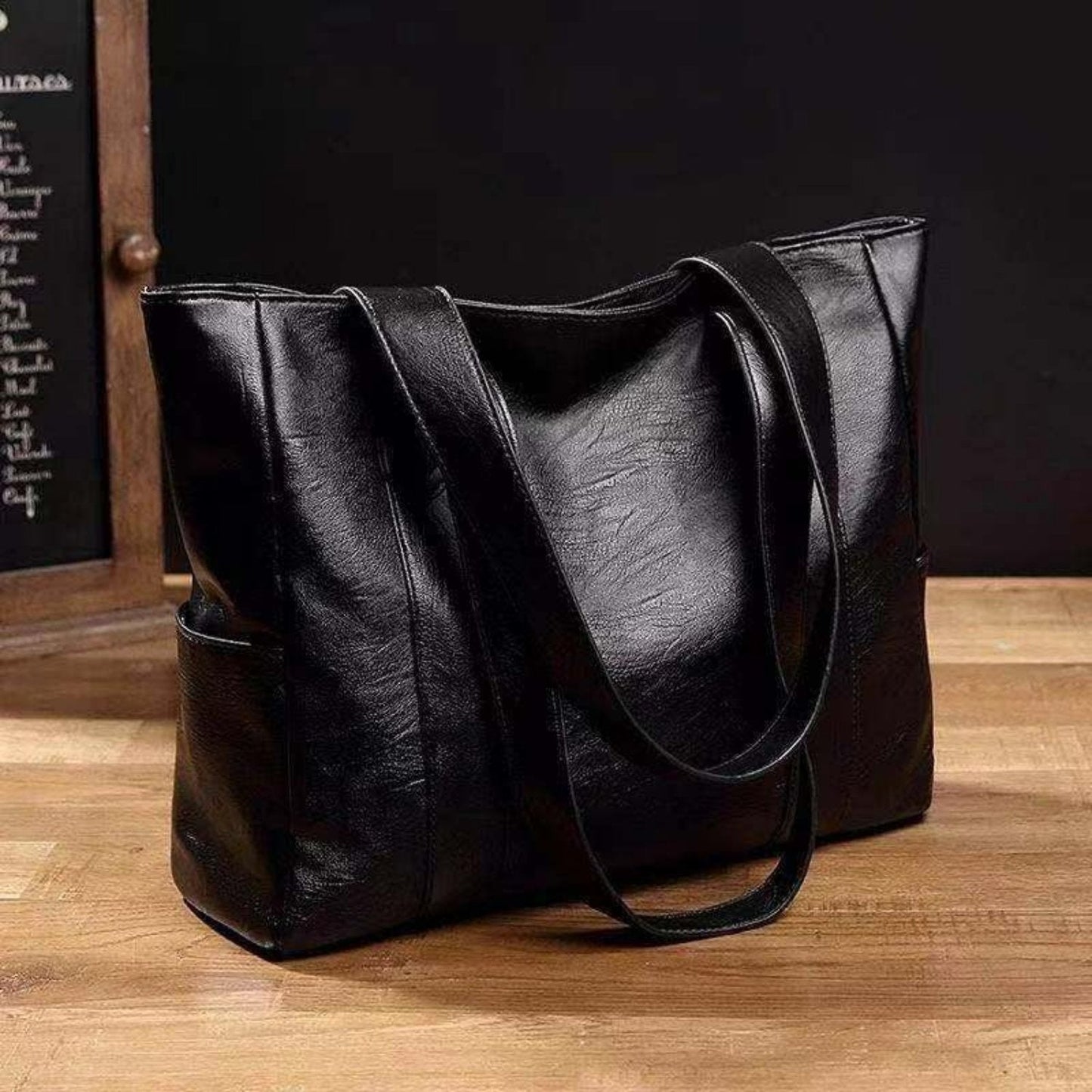 Damen Vintage Schultertasche Leder Retro-Look