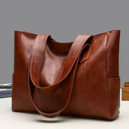 Damen Vintage Schultertasche Leder Retro-Look