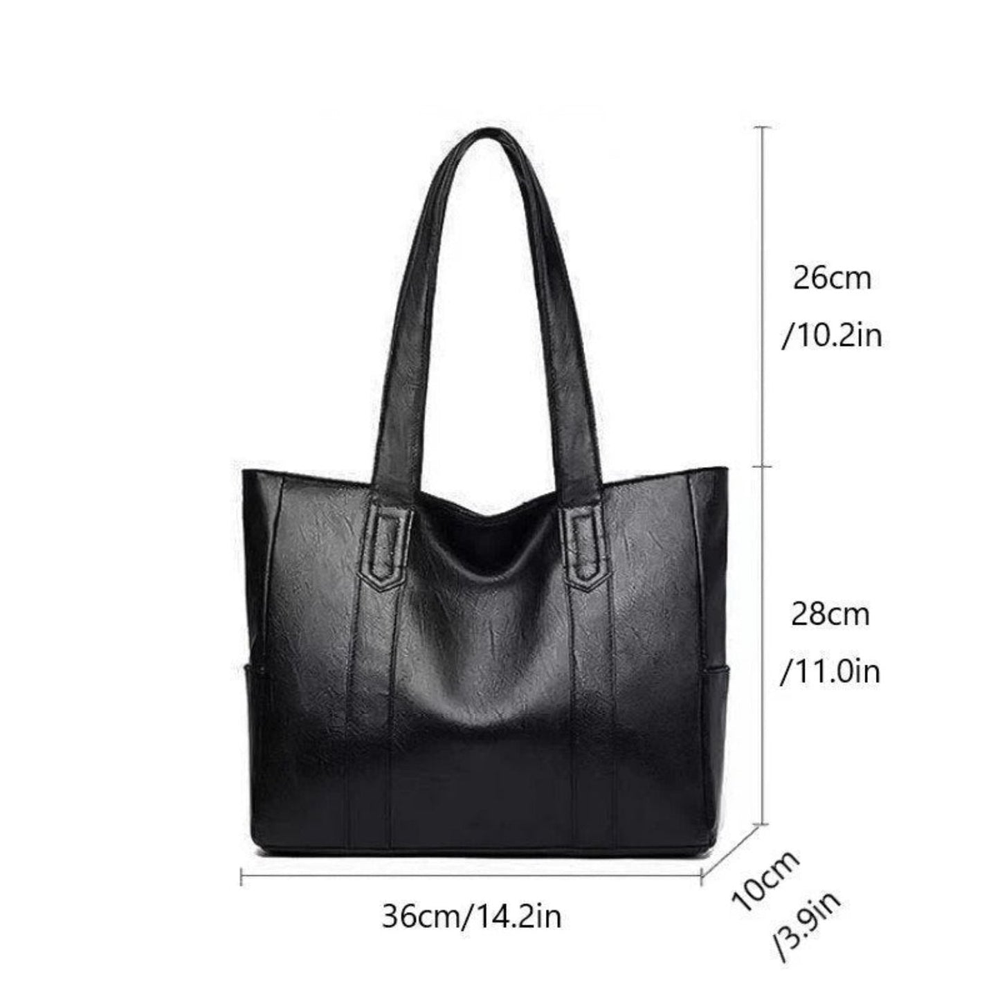 Damen Vintage Schultertasche Leder Retro-Look