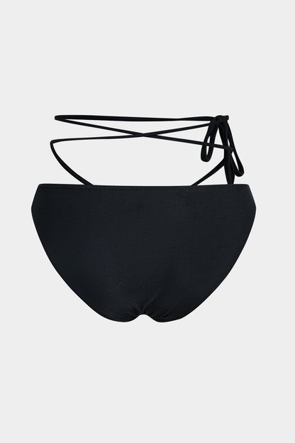 Damen Bikini-Set 3-teilig Wickelband-Design Perlen-Detail Transparent