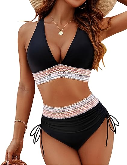 Damen Hohetaillen-Bikini Bauchkontrolle - Norvielle