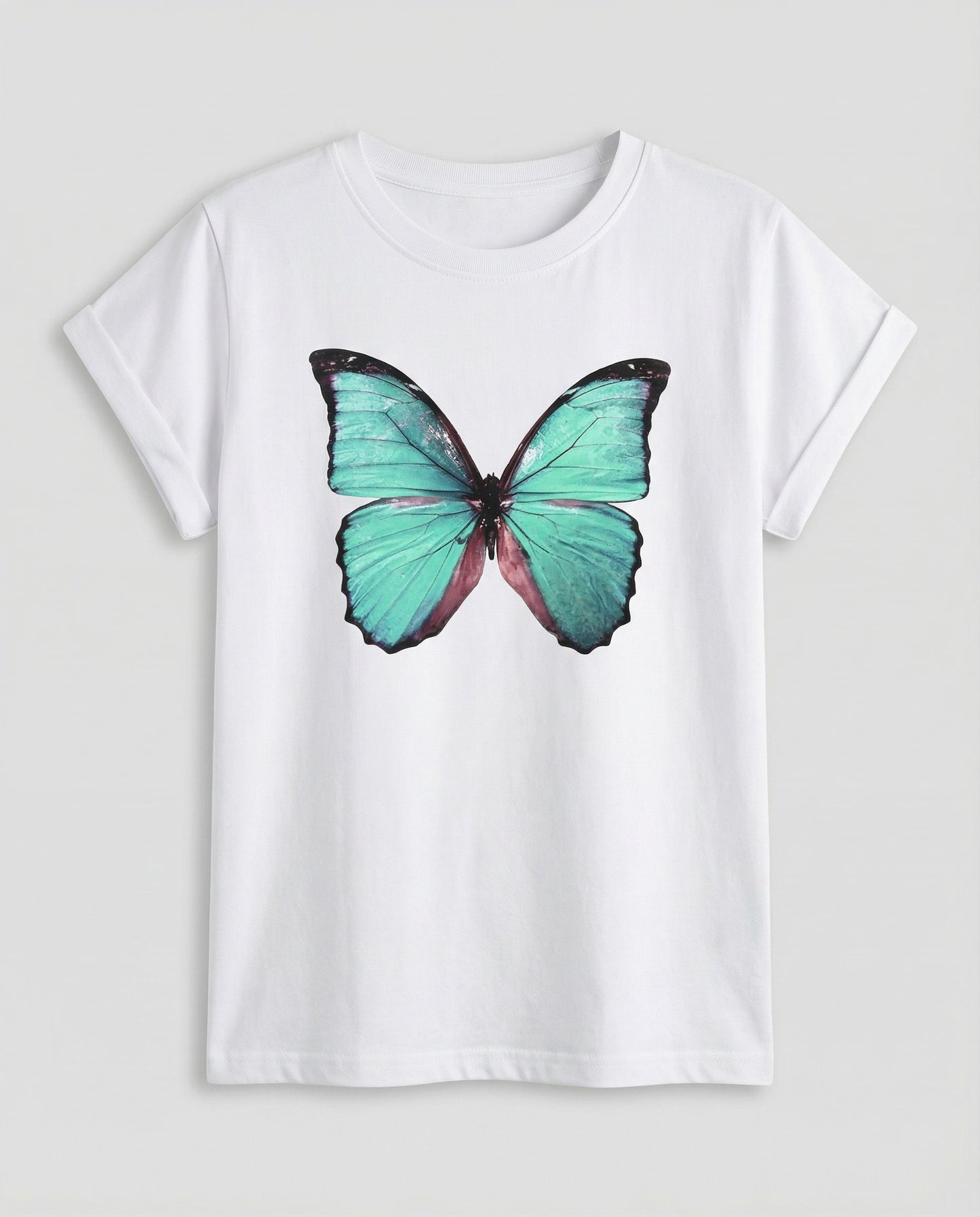 Damen Leichtes Sommer T-Shirt Baumwolle Weiß
