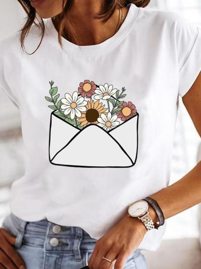 Damen Leichtes Sommer-T-Shirt Stilvoll Komfort
