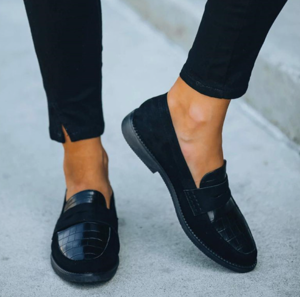 Damen Loafer Flach Elegante Slip-On Schuhe