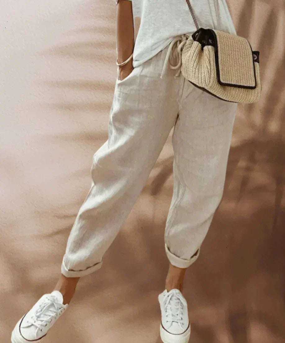 Damen Sommerhosen Stilvoll Leicht Beige - Norvielle