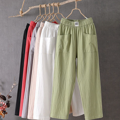 Norvielle Damenlässige Baumwollhose Elastischer Bund - Norvielle