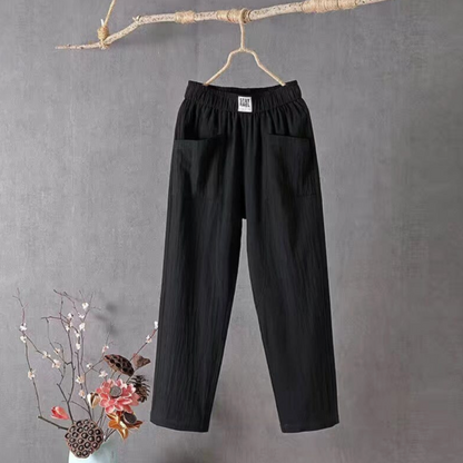 Norvielle Damenlässige Baumwollhose Elastischer Bund