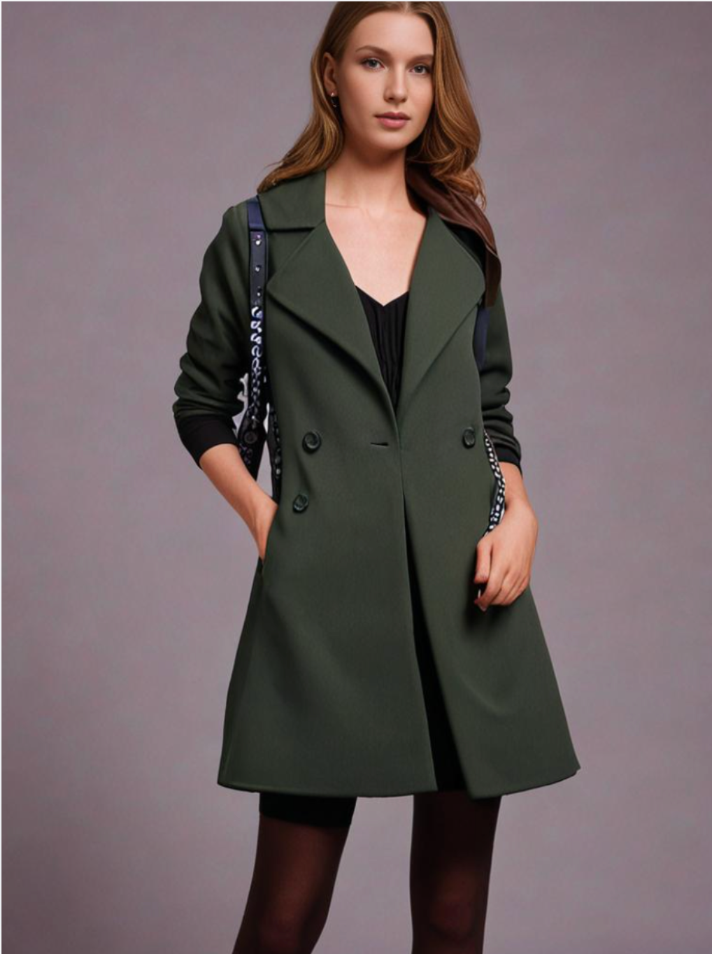 Norvielle Damen Wollmantel Warm - Norvielle