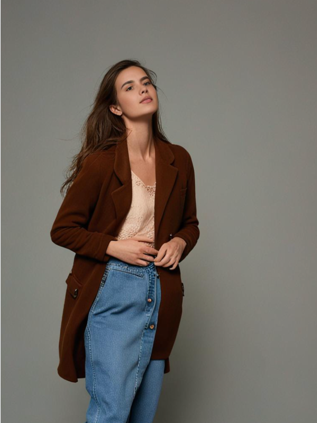 Norvielle Damen Wollmantel Warm