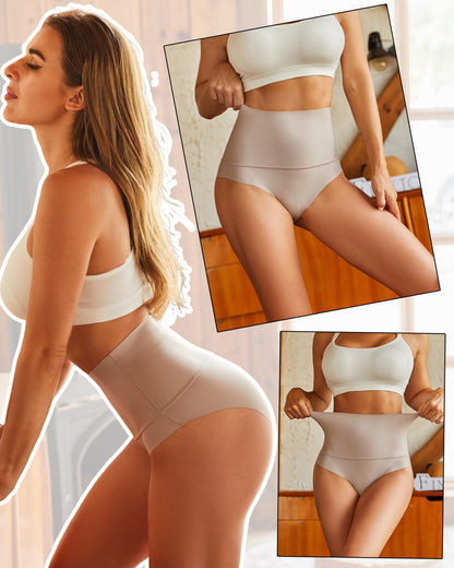 Hohe Taille Damen Slips 5er Pack Bauch-Kontrolle Shapewear