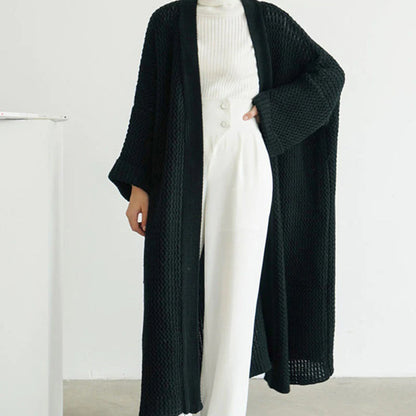 Damen Cardigan Grobgestrickt Weit Offen