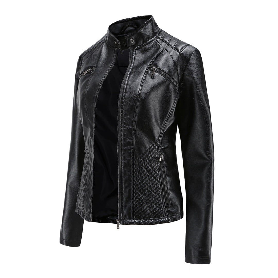 Damen Modische Jacke mit Gesteppter Schulterpartie