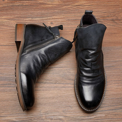 Herren Winterschuhe Knöchelhoch Klassisch Reißverschluss