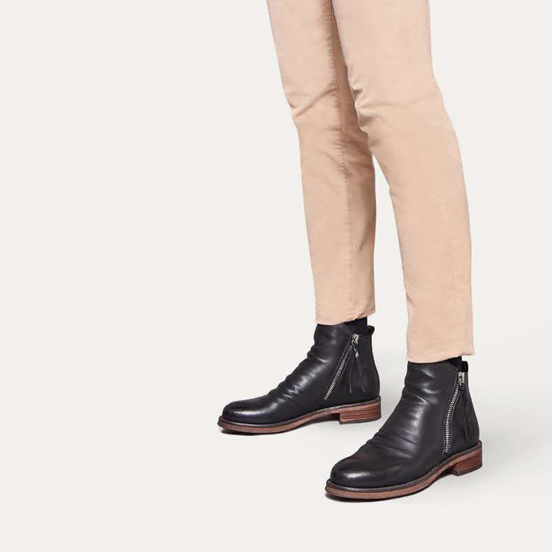 Herren Lederstiefeletten Reißverschluss