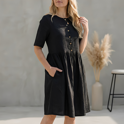 Damen Sommerkleid Edel Seide Blumenmuster