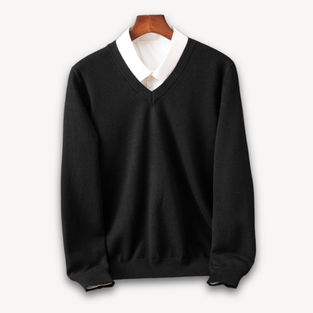 Herren Kaschmirpullover V-Ausschnitt Weich Elegant - Norvielle