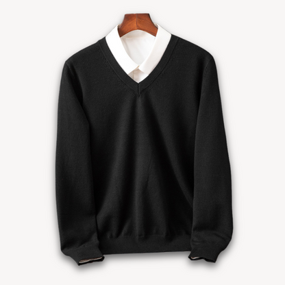 Herren Kaschmirpullover V-Ausschnitt Weich Elegant - Norvielle