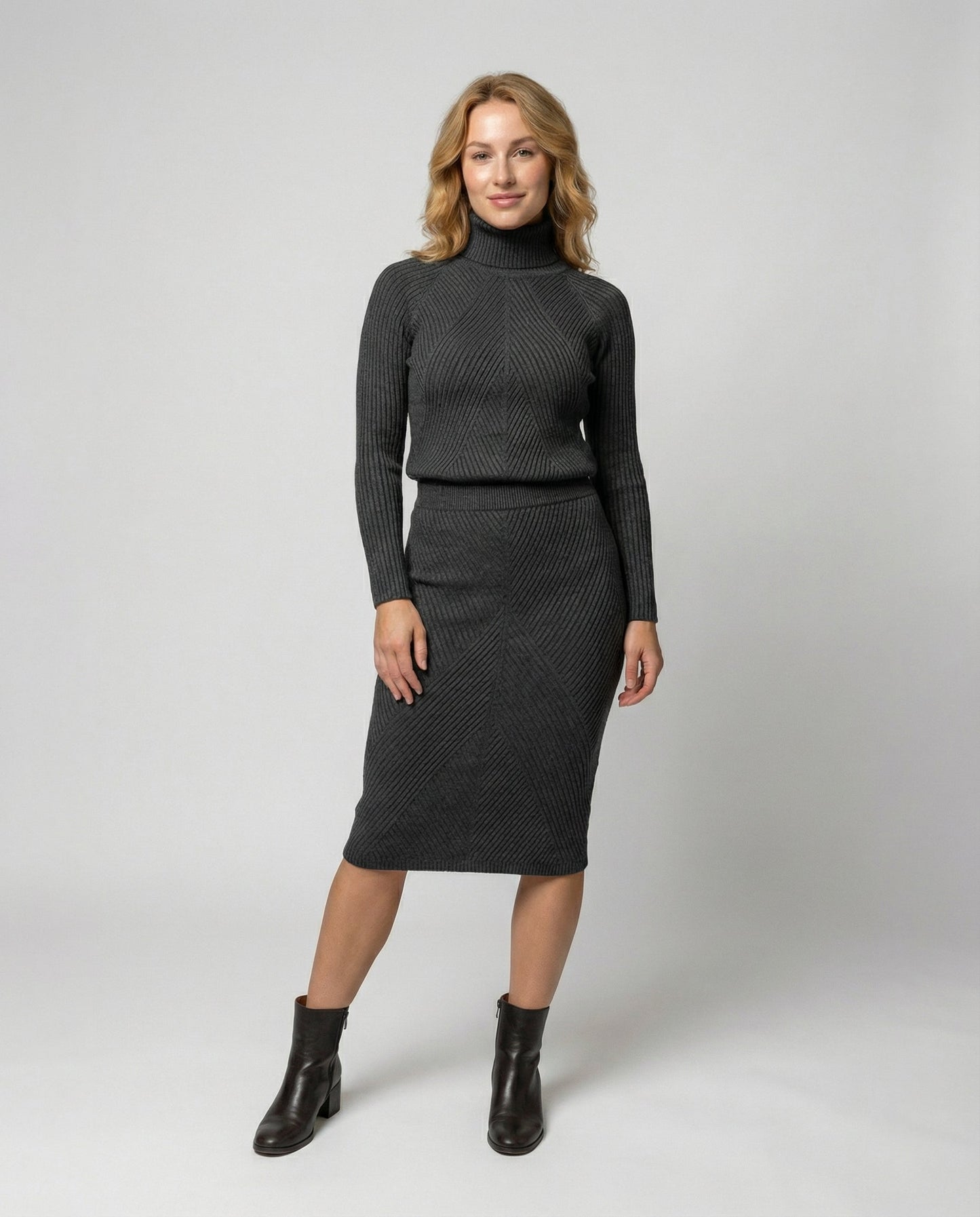 Damen Strickkleid Gemütlich - Norvielle