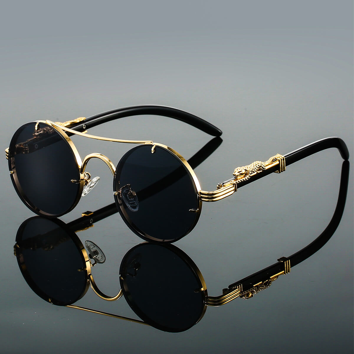 Herren Retro Runde Sonnenbrille Sommer