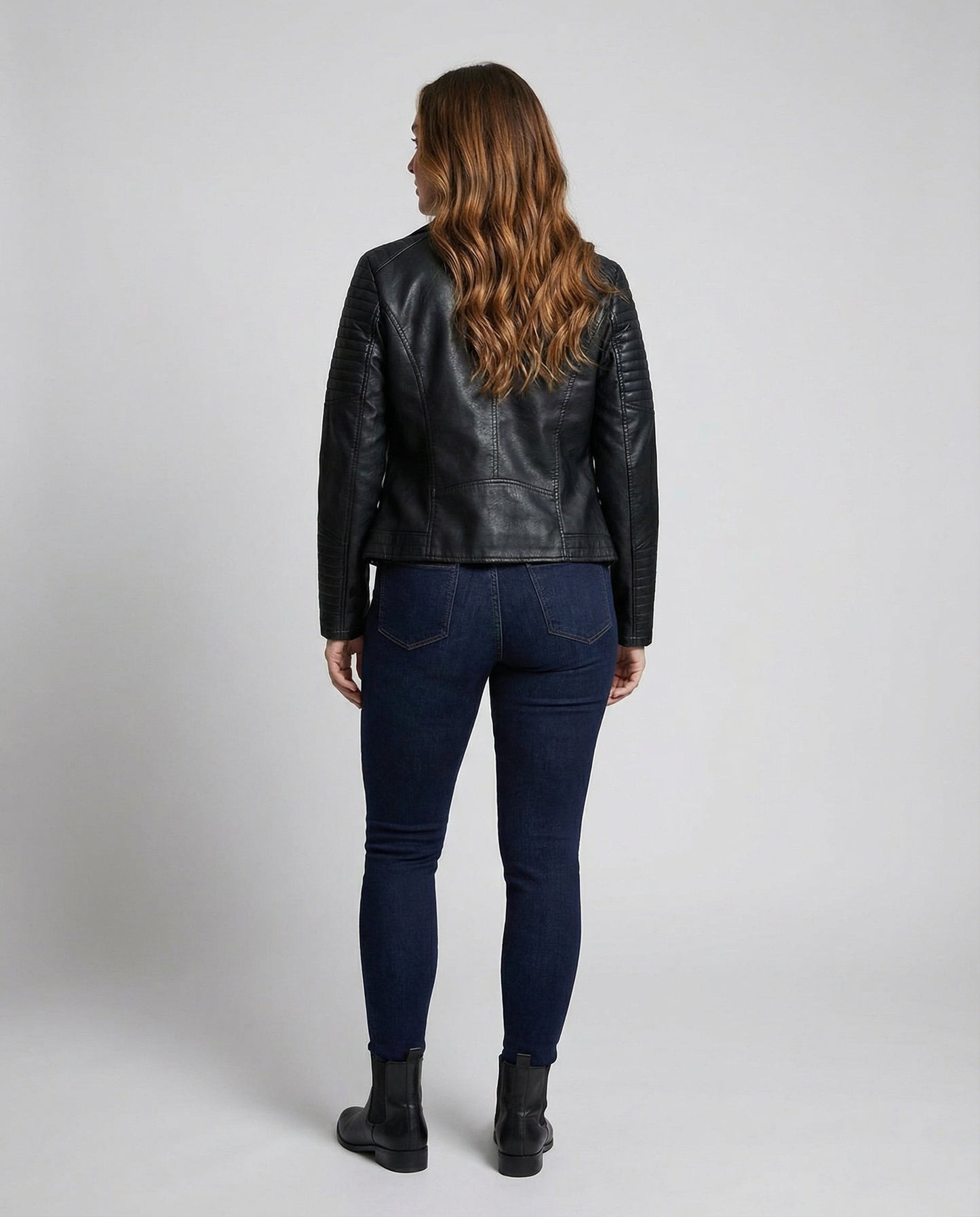 Damen Kunstlederjacke Elegantes Design